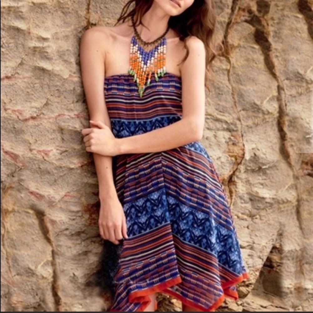 Anthropologie Maeve Tribal Handkerchief Dress - S